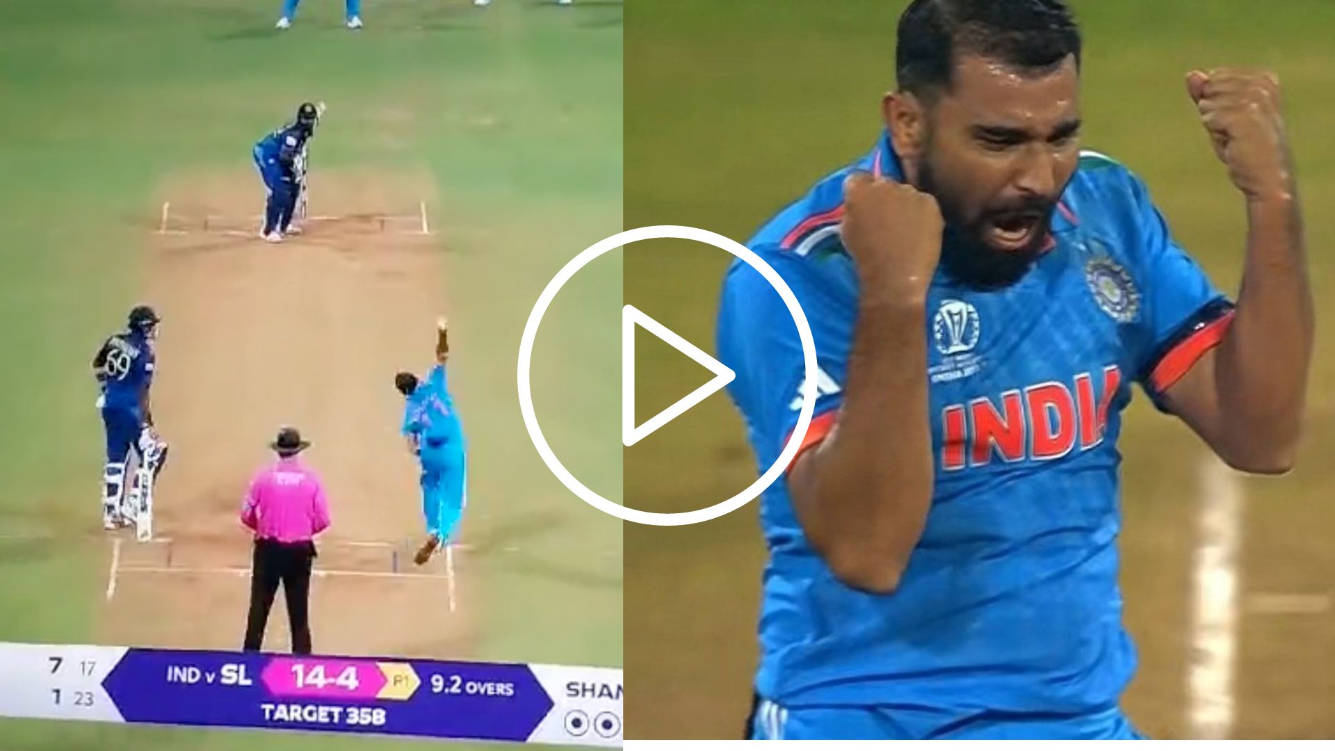 [Watch] Mohammed Shami's Pacy Delivery, Jadeja's Sharp Catch Sinks Sri Lanka